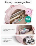 Mochila para raquetes Bags Mart cor rosa — organização interna e compartimentos