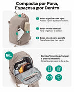 Bolsa Transversal Compacta 9 L com Alça Conversível Bags Mart Cor Marrom — bolsos externos, interior e capacidade de 9 L