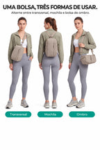 Bolsa Transversal Compacta 9 L com Alça Conversível Bags Mart Cor Marrom — uso transversal, como mochila e no ombro
