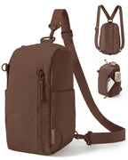 Bolsa Transversal Compacta 9 L com Alça Conversível Bags Mart Cor Café — produto em destaque e vistas externas