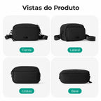 Pochete Unissex com Bolsinha Removível Bags Mart Cor Preto — vistas externas