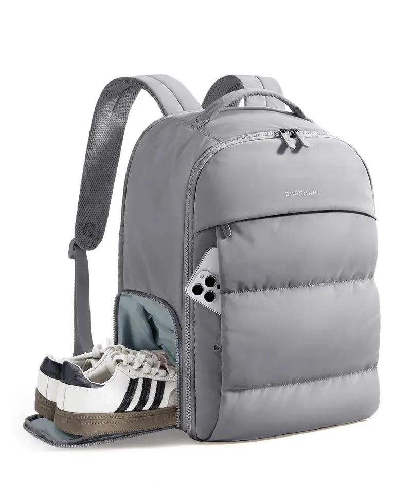 Mochila Feminina de Viagem com Sapateira Bags Mart Cor Cinza — produto em destaque