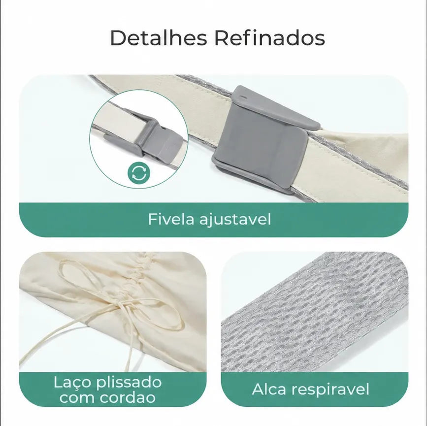 Bolsa Transversal Bolinho Cor Bege - detalhes refinados: fivela ajustável, laço plissado e alça respirável