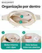 Bolsa Transversal Formato Bolinho Bags Mart Cor Bege — Organização interna