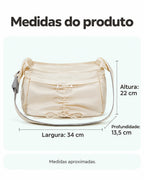 Bolsa Transversal Formato Bolinho Bags Mart Cor Bege — Dimensões em centímetros