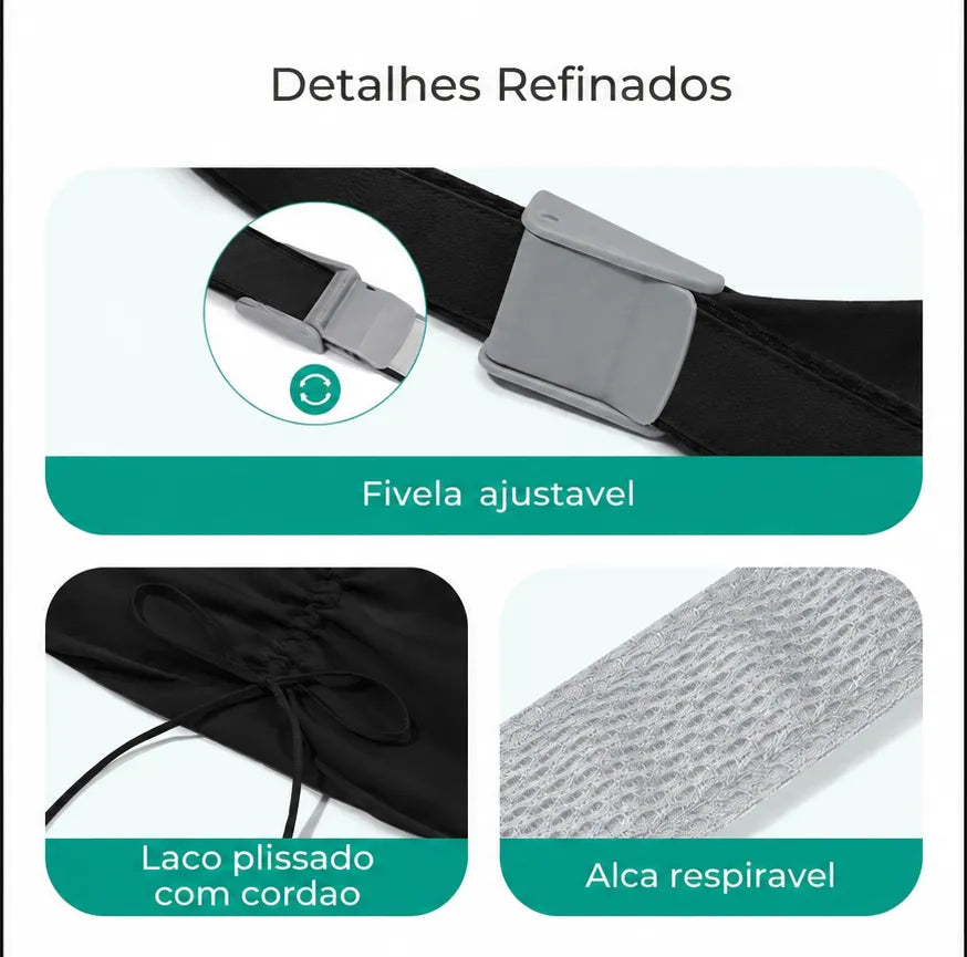 Bolsa Transversal Bolinho Preto - detalhes refinados: fivela ajustável, laço plissado e alça respirável