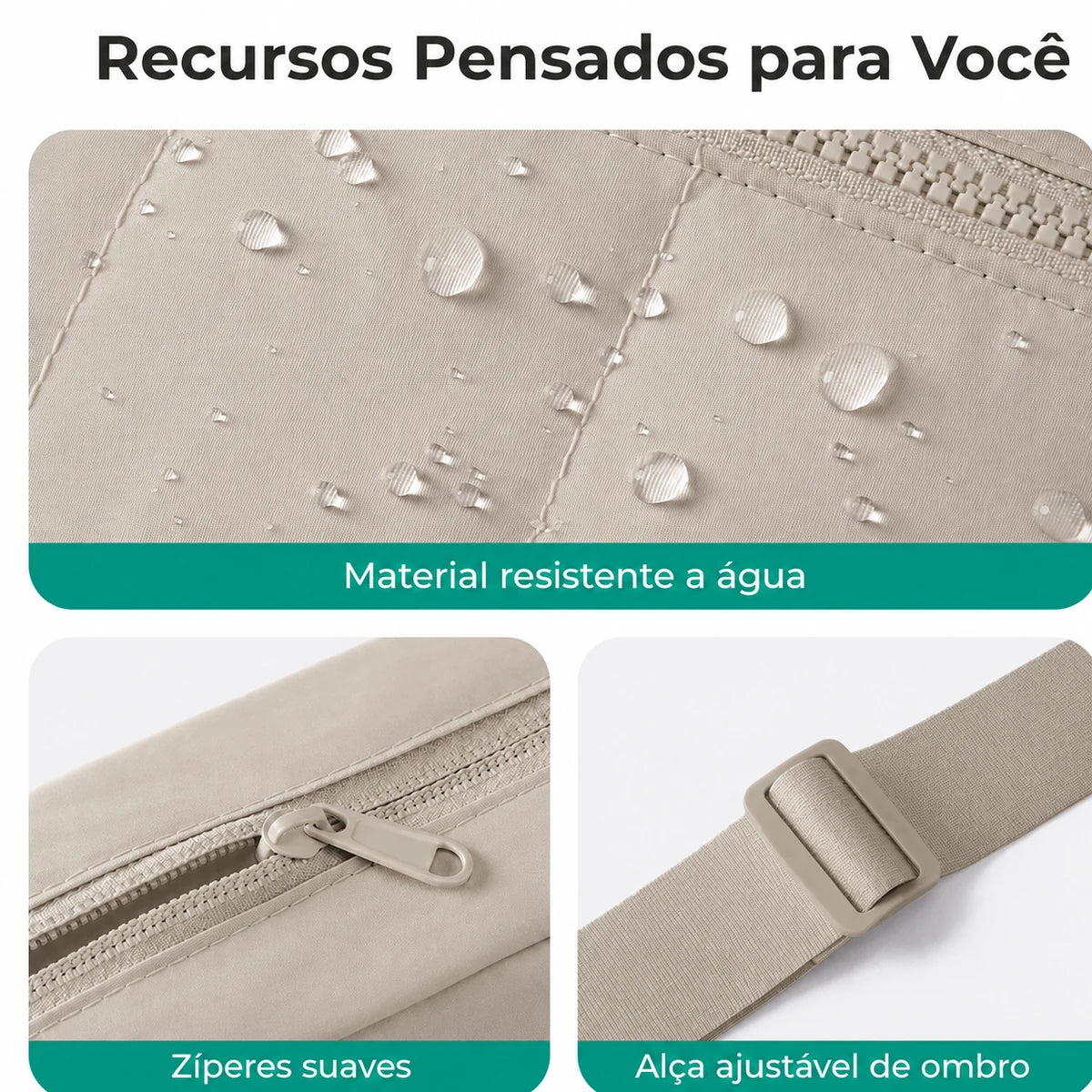 Bolsa Hobo Transversal Bags Mart Cáqui - Recursos
