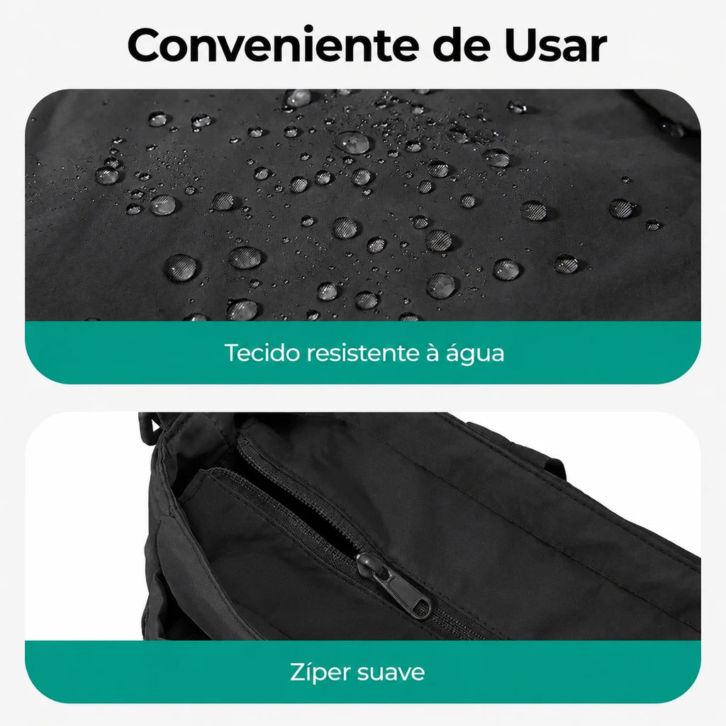 Bolsa Maternidade Multifuncional para Fraldas Bags Mart Cor Preto — Material e acabamento