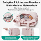 Bolsa Maternidade Multifuncional para Fraldas Bags Mart Cor Rosa — Bolsa térmica removível e bolsos laterais