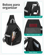 Bolsa transversal compacta Bags Mart cor Preto — bolsos e compartimentos internos