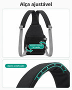 Bolsa transversal compacta Bags Mart cor Preto — ajuste e posições de fixação da alça