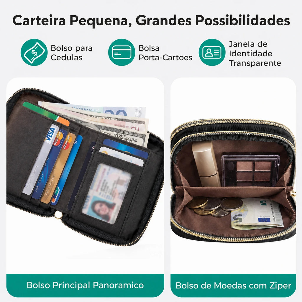 Carteira Feminina Bags Mart Cor Preto - interior