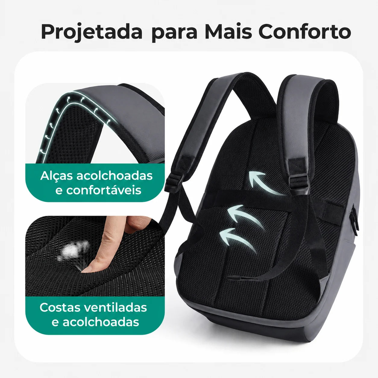 Mochila Executiva para Laptop 15,6 - Conforto