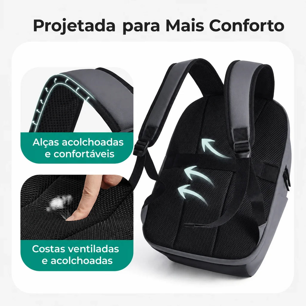 Mochila Executiva 15,6 Bags Mart Preto - Conforto