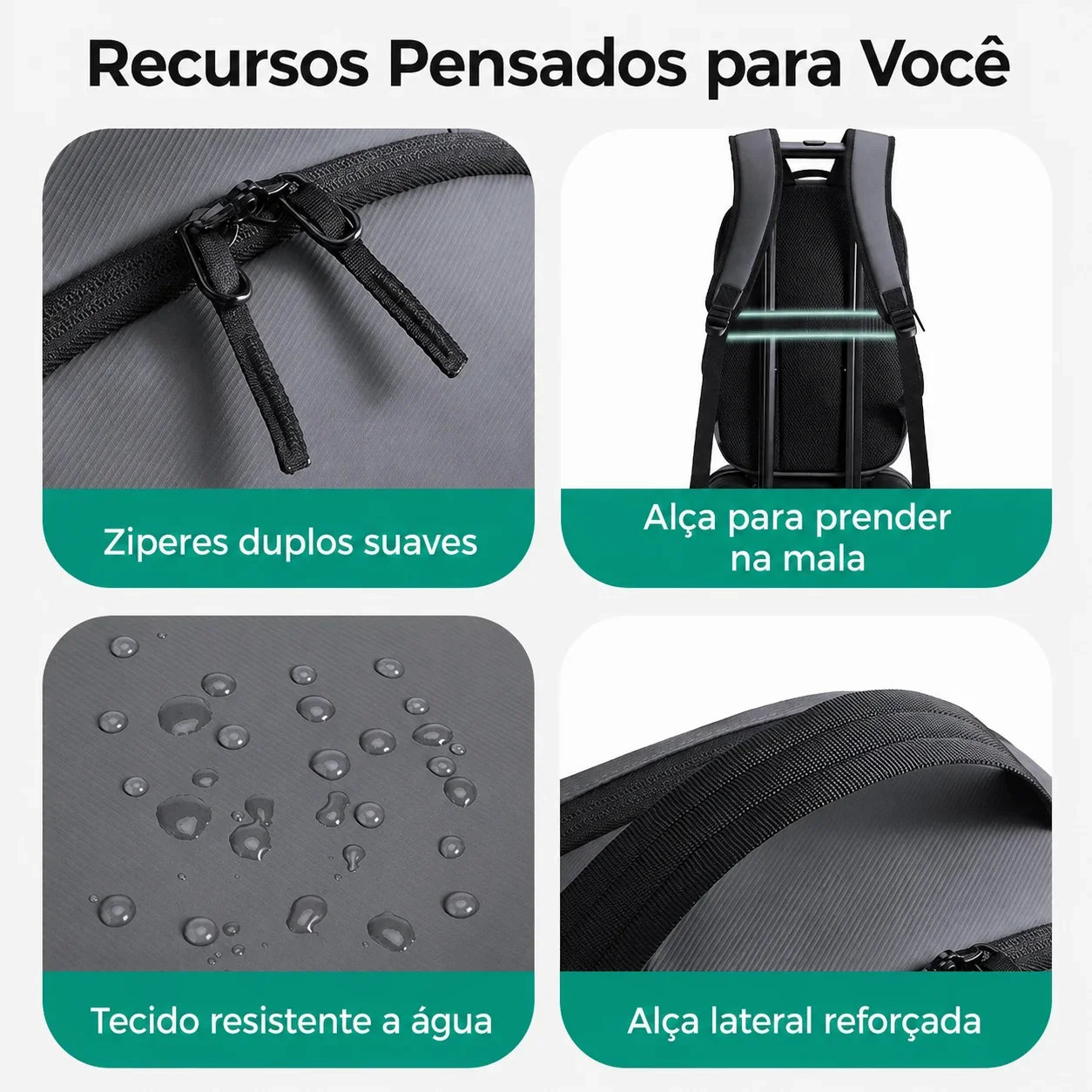 Mochila Executiva 15,6 Bags Mart Preto - Recursos