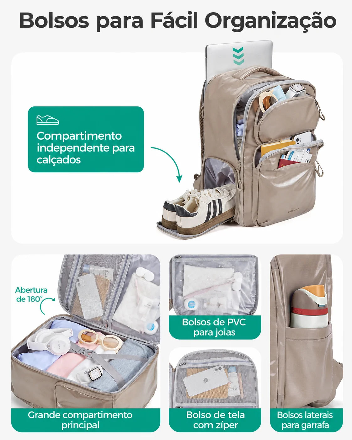 Bolsos para fácil organização - Mochila Executiva 27L Bags Mart