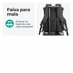 Mochila de Viagem Expansível 23 L Bags Mart Cor Preto — faixa traseira para mala