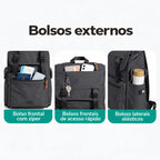 Mochila de Viagem Expansível 23 L Bags Mart Cor Preto — bolsos e organização