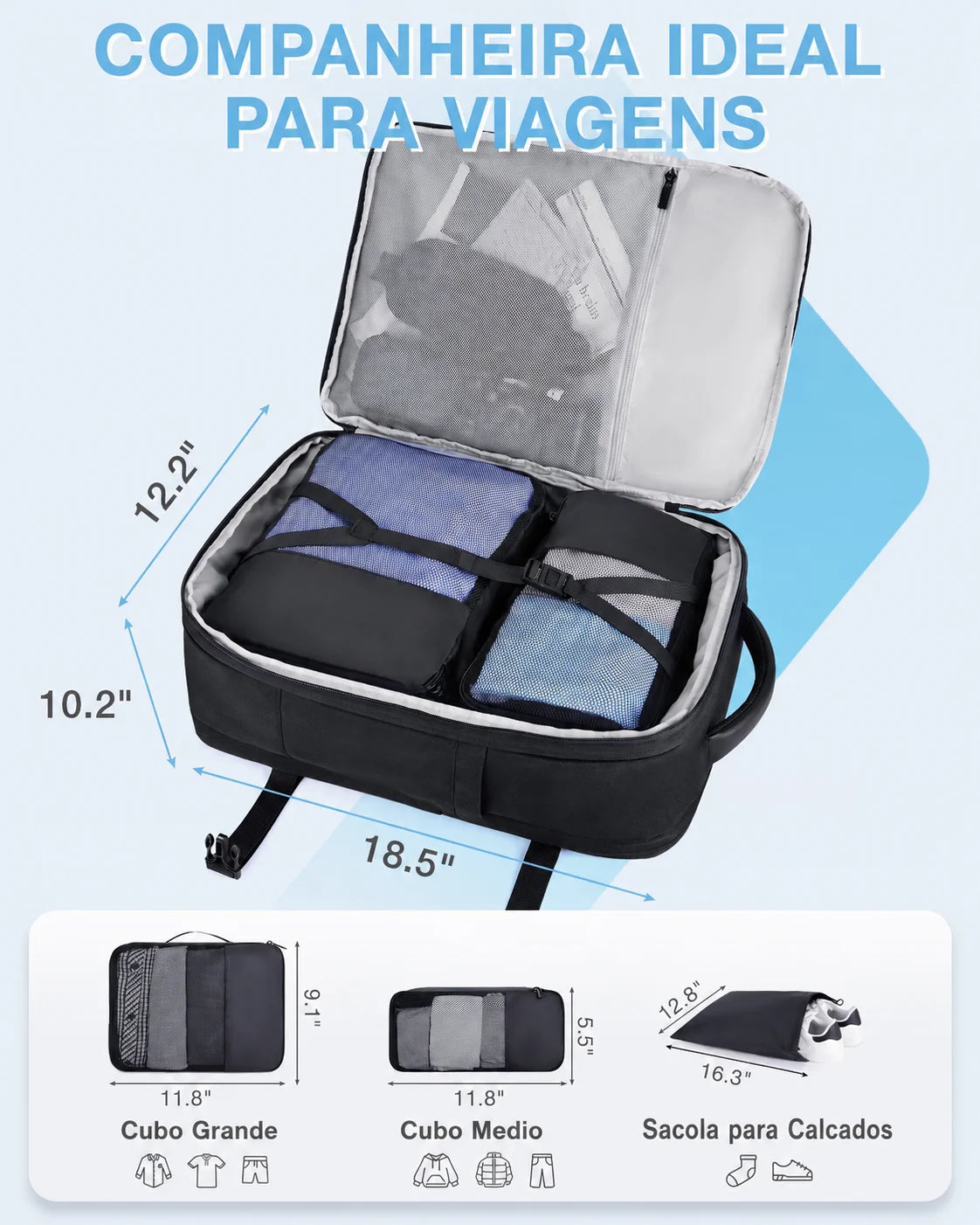 Mochila Expansível 40L - Companheira Ideal para Viagens