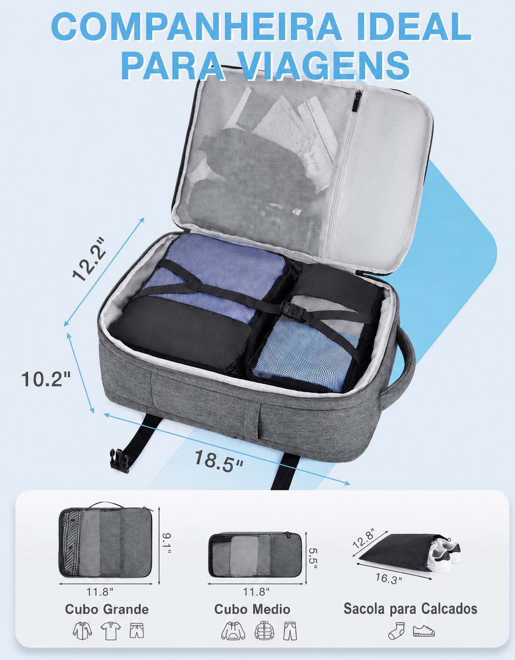 Mochila Expansível 40L - Companheira Ideal para Viagens