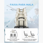 Mochila de Viagem Expansível 40 L com Organizadores Kit 4 Peças Bags Mart Cor Bege — encaixe na haste da mala