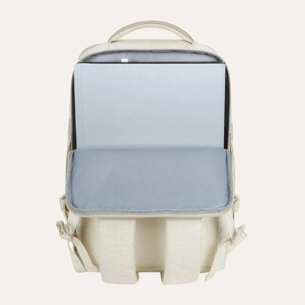 Mochila de Viagem Expansível 40 L com Organizadores Kit 4 Peças Bags Mart Cor Bege — compartimento para notebook