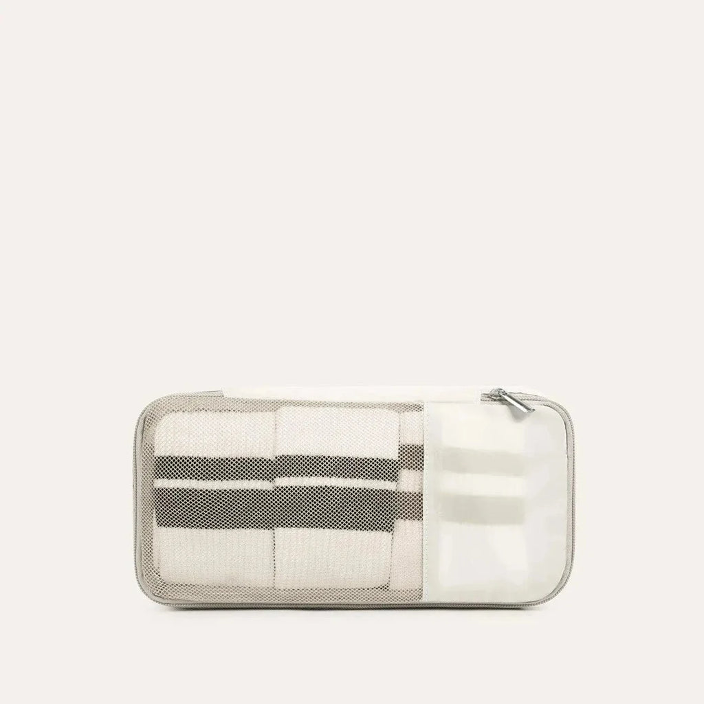 Mochila de Viagem Expansível 40 L com Organizadores Kit 4 Peças Bags Mart Cor Bege — organizador médio incluso
