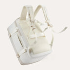 Mochila de Viagem Expansível 40 L com Organizadores Kit 4 Peças Bags Mart Cor Bege — verso e alças acolchoadas