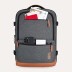 Mochila de Viagem Expansível 40 L com Organizadores Kit 4 Peças Bags Mart Cor Cinza — bolso frontal