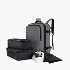 Mochila de Viagem Expansível 40 L com Organizadores Kit 4 Peças Bags Mart Cor Cinza — kit de organizadores