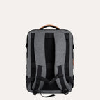 Mochila de Viagem Expansível 40 L com Organizadores Kit 4 Peças Bags Mart Cor Cinza — verso e alças acolchoadas
