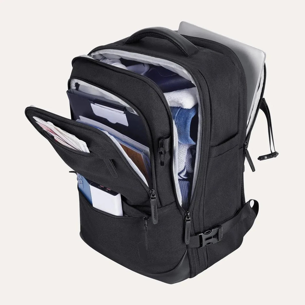 Mochila de Viagem Expansível 40 L com Organizadores Kit 4 Peças Bags Mart Cor Preto — interior e compartimentos