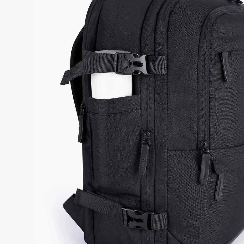 Mochila de Viagem Expansível 40 L com Organizadores Kit 4 Peças Bags Mart Cor Preto — vista lateral