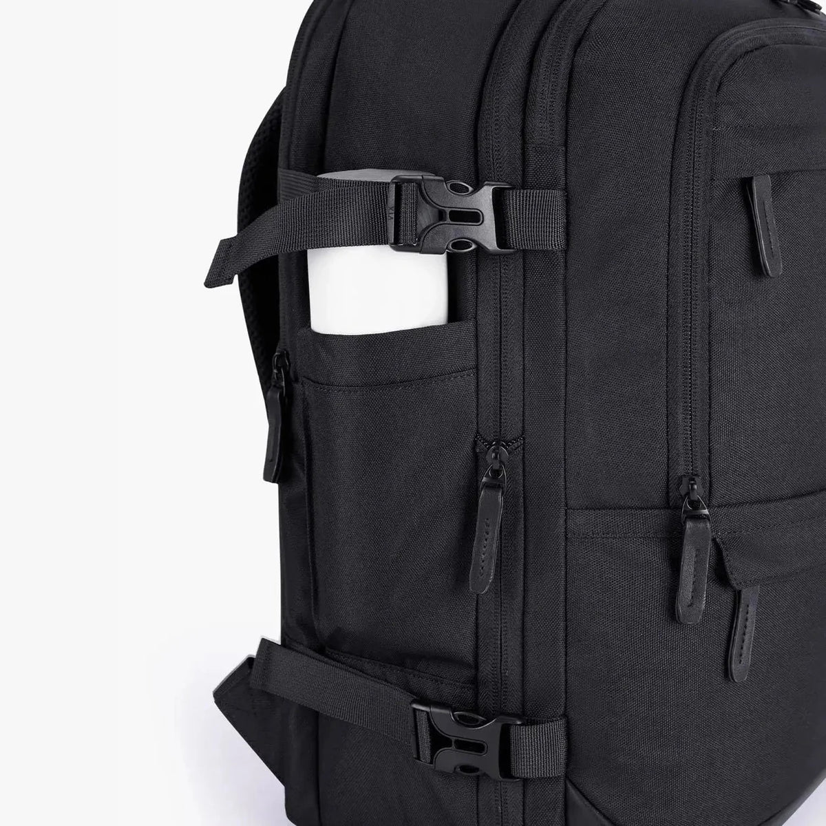 Mochila de Viagem Expansível 40 L com Organizadores Kit 4 Peças Bags Mart Cor Preto — vista lateral