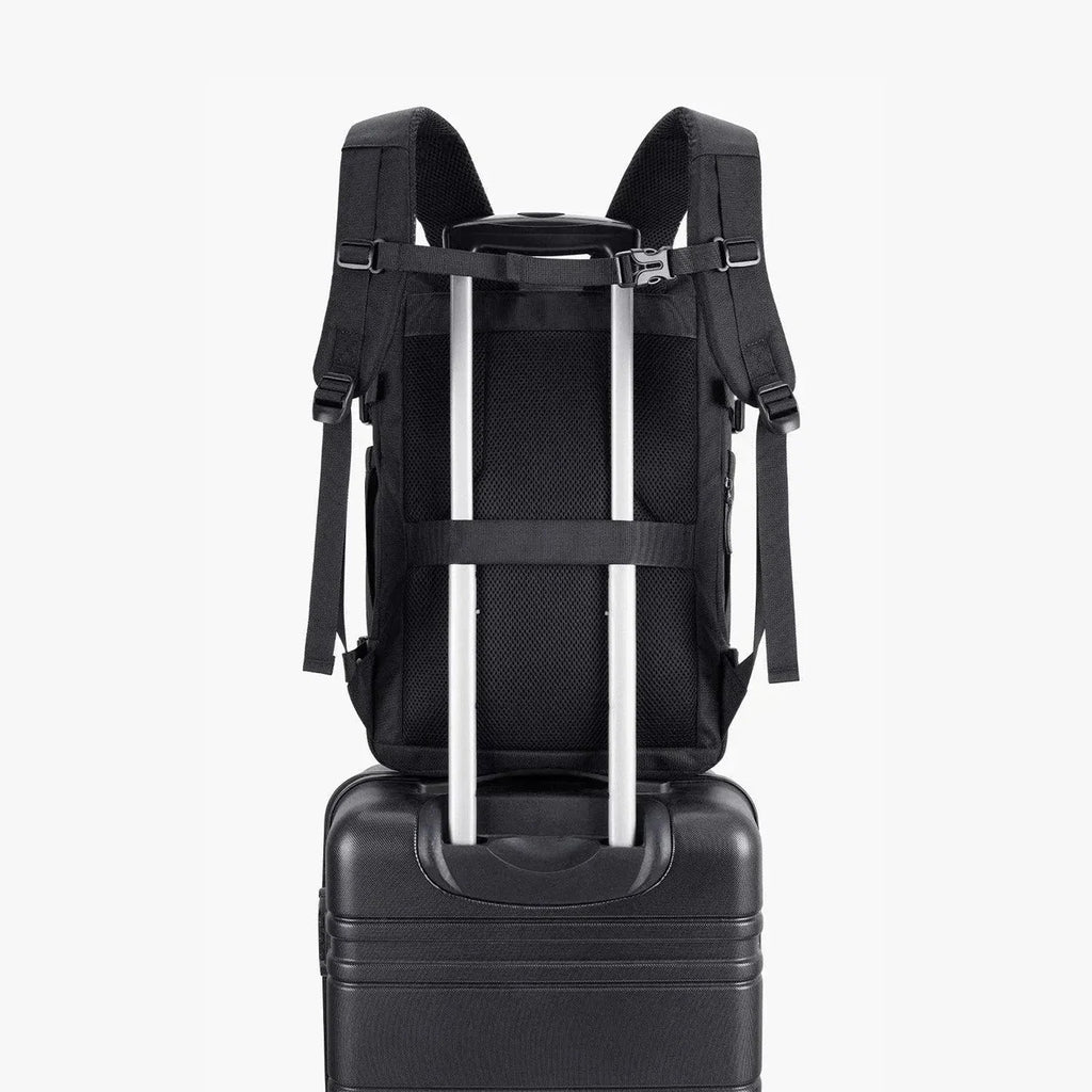 Mochila de Viagem Expansível 40 L com Organizadores Kit 4 Peças Bags Mart Cor Preto — encaixe na haste da mala