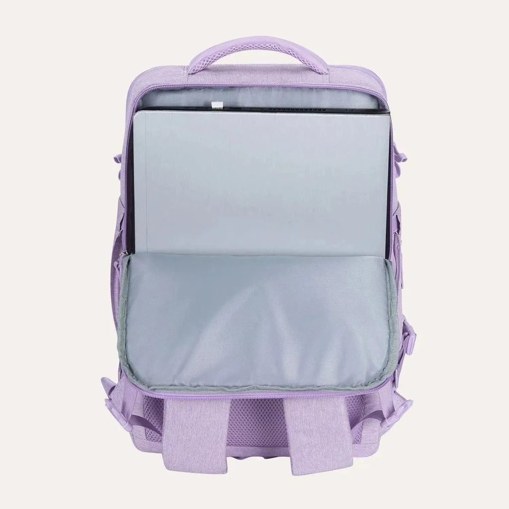 Mochila de Viagem Expansível 40 L com Organizadores Kit 4 Peças Bags Mart Cor Roxo — compartimento para notebook