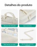 Alças e acabamentos — Capa Felpuda para Notebook até 39,6 cm com Alça de Ombro Bags Mart Cor Bege