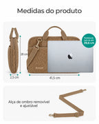 Dimensões em centímetros — Capa Felpuda para Notebook até 39,6 cm com Alça de Ombro Bags Mart Cor Marrom