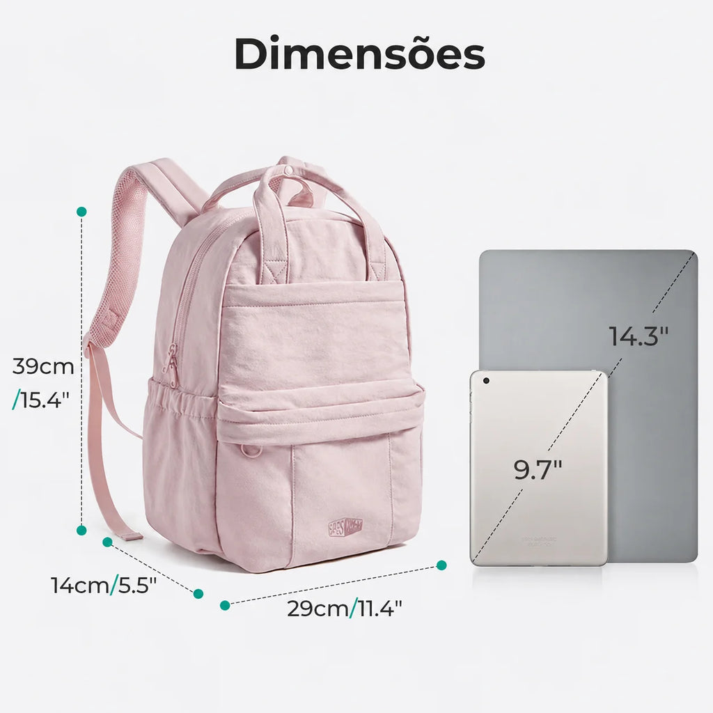 Mochila Feminina para Laptop - dimensoes
