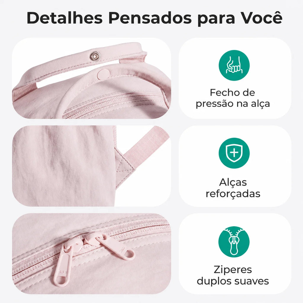 Mochila Feminina para Laptop - fecho e zíperes
