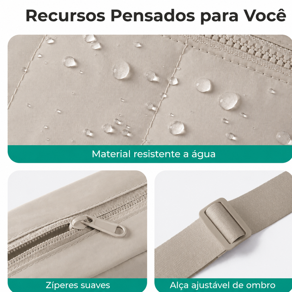 Bolsa Hobo Transversal Bags Mart Cáqui - Recursos