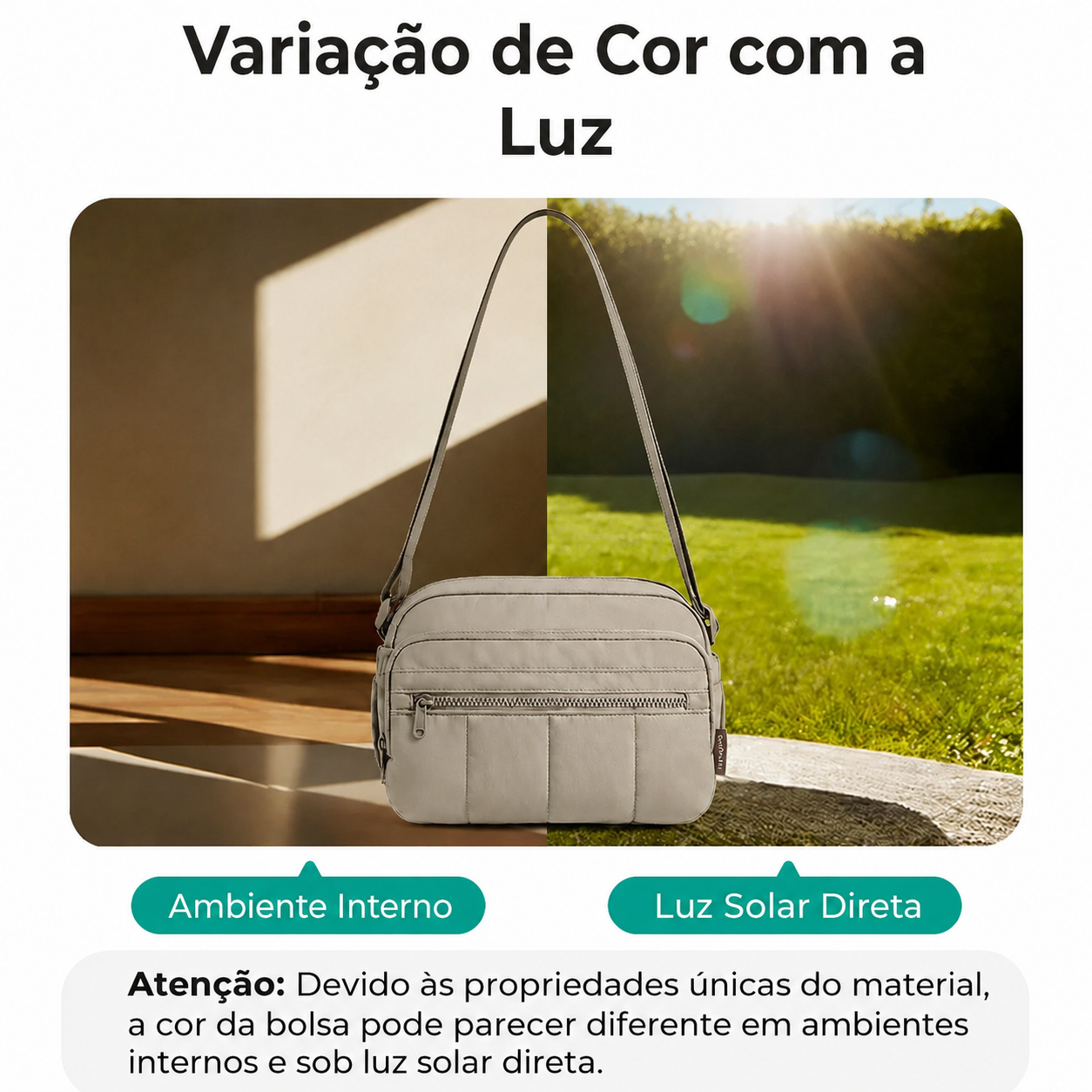Bolsa Hobo Transversal Bags Mart Cáqui - Variação de Cor