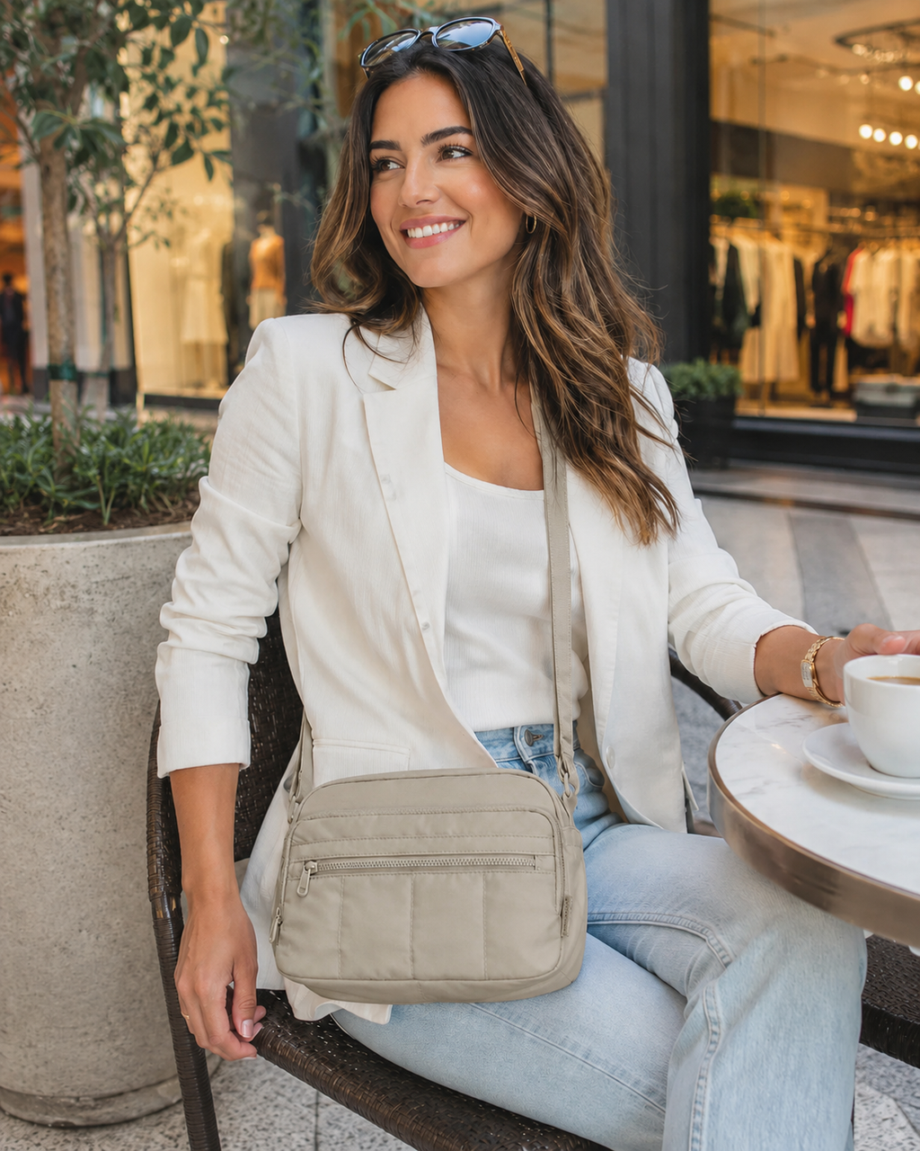 Bolsa Hobo Transversal Bags Mart Cáqui - Lifestyle