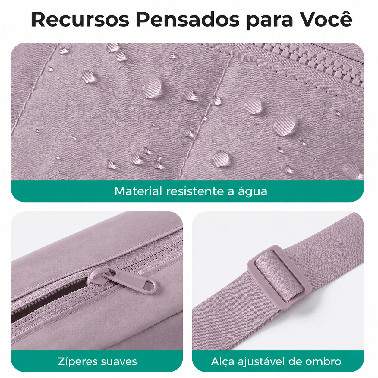 Bolsa Hobo Transversal Bags Mart Lilás Acinzentado - Recursos