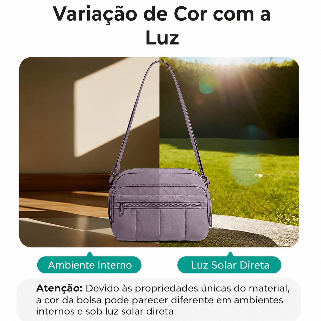 Bolsa Hobo Transversal Bags Mart Lilás Acinzentado - Variação de Cor