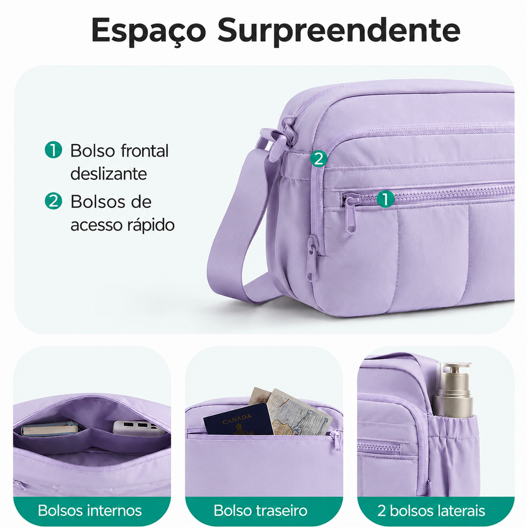 Bolsa Hobo Transversal Bags Mart Roxo - Espaço Surpreendente