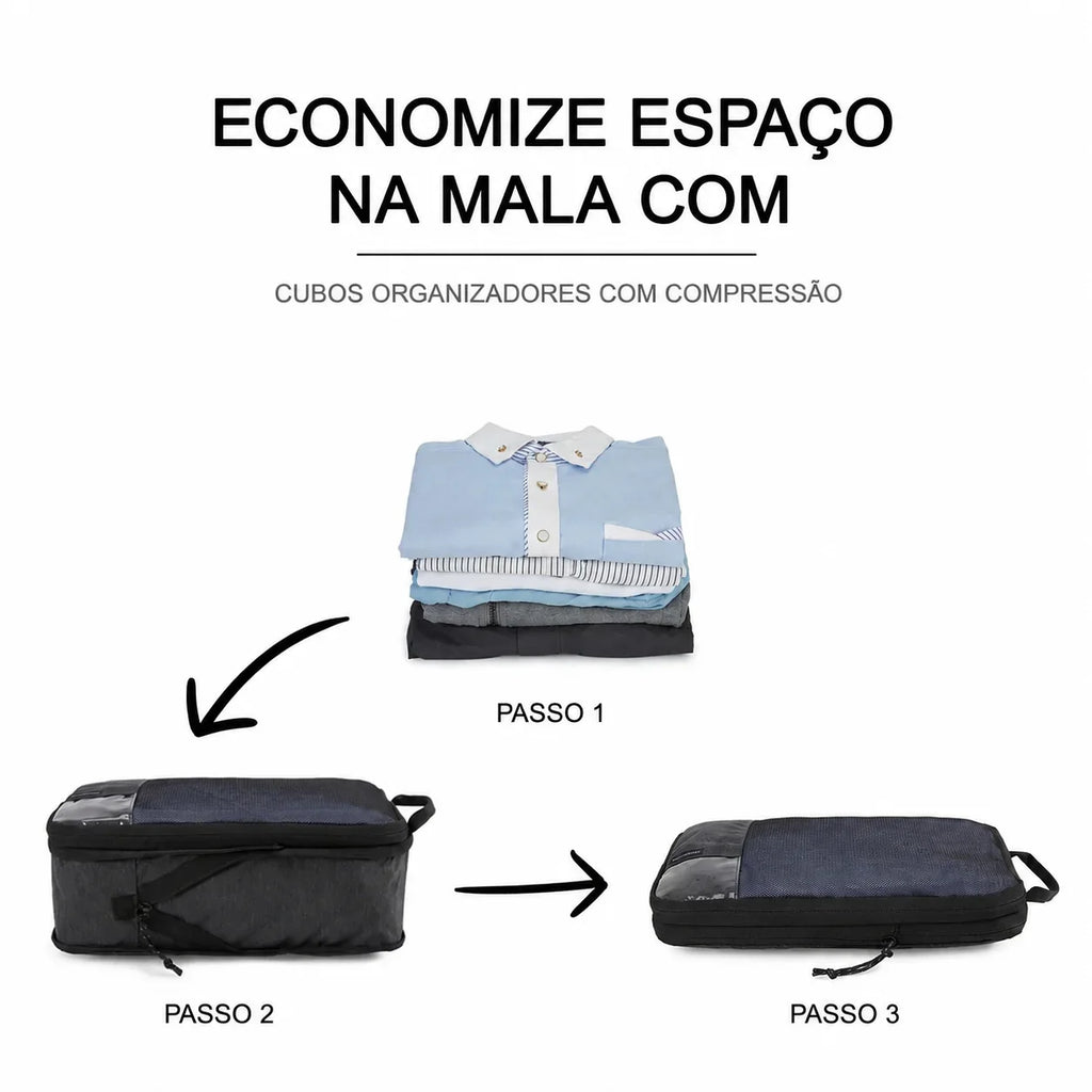 Kit Cubos Bags Mart Preto - Economize Espaço