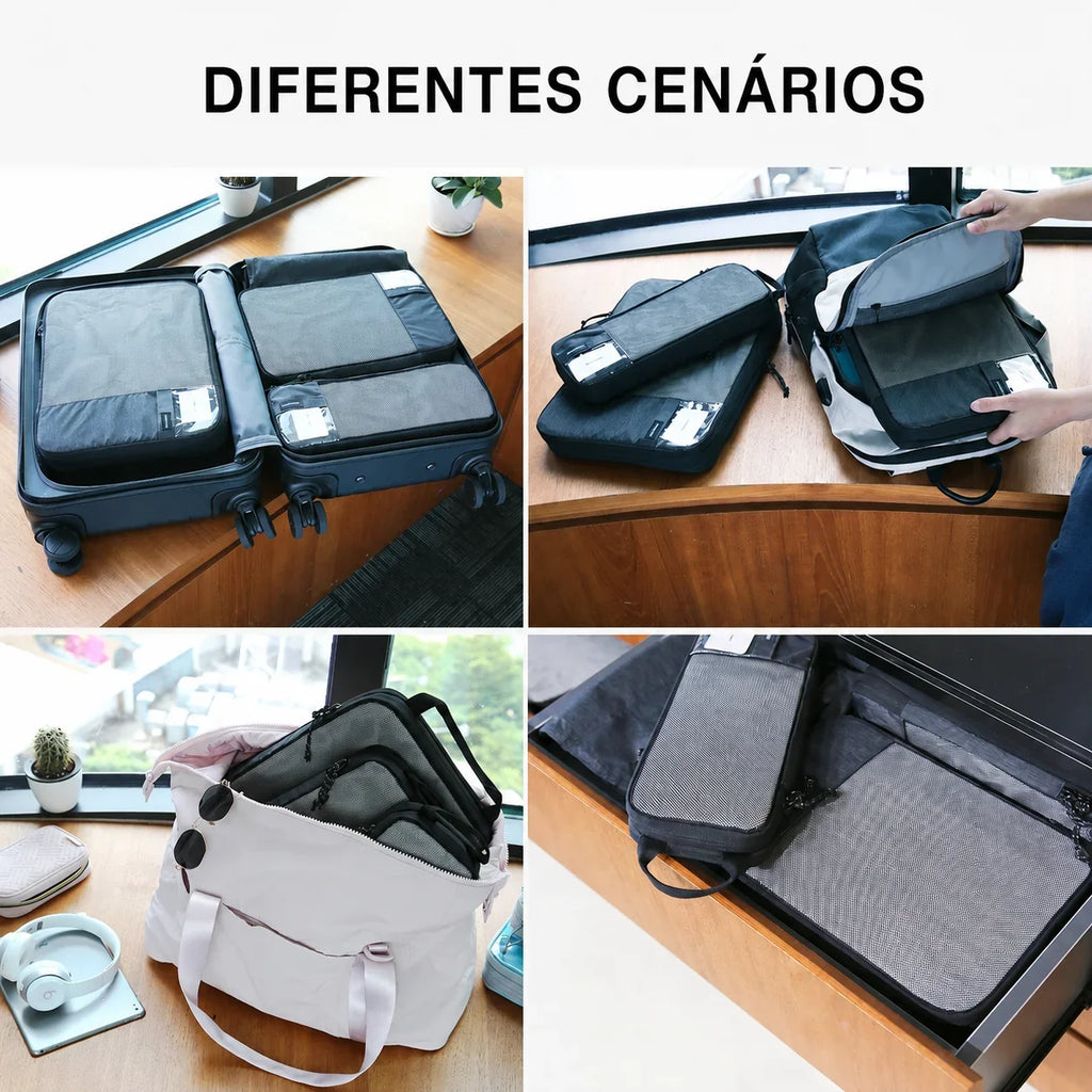 Kit Cubos Bags Mart Preto - Diferentes Cenários