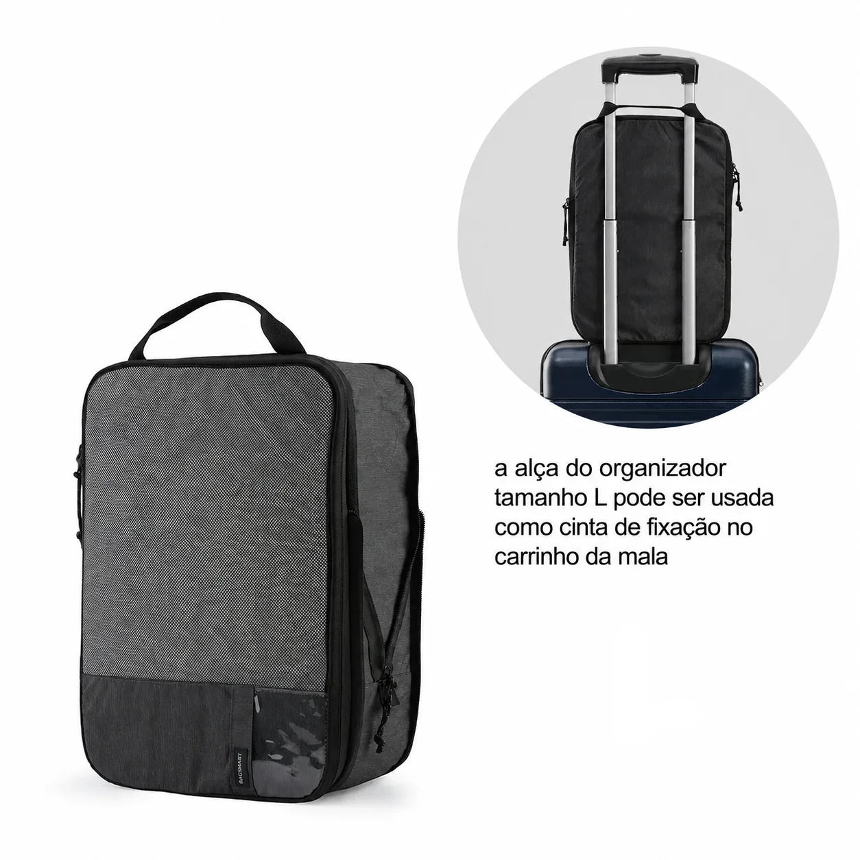 Kit Cubos Bags Mart Preto - Alça Multifuncional