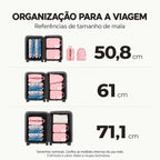 Organização em malas — Kit Organizadores de Compressão para Viagem 8 Peças Bags Mart Cor Rosa